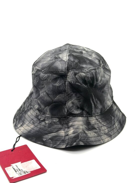 Valentino Garavani Nylon Grey Floral Rose Print Bucket Rain Hat $295 main image 8